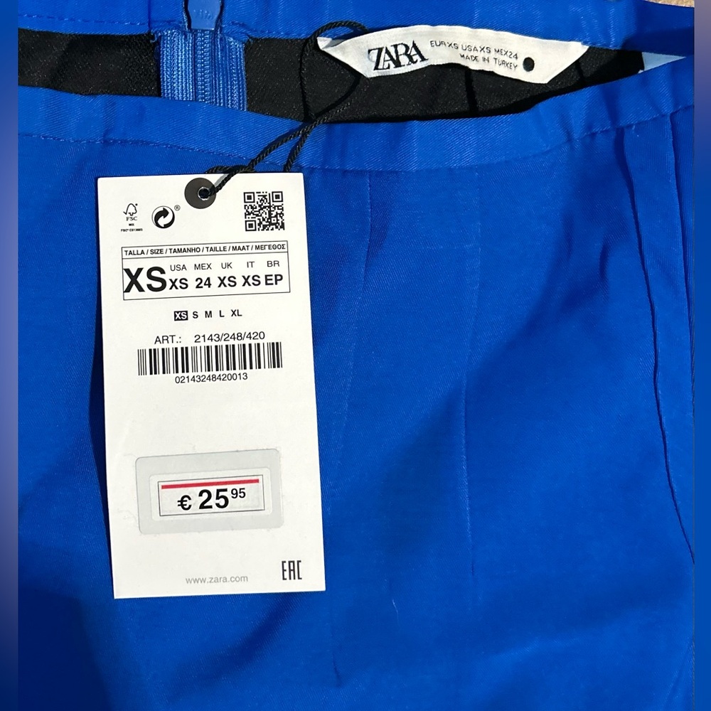 NWT Zara Royal Blue Skirt - Picture 3 of 3